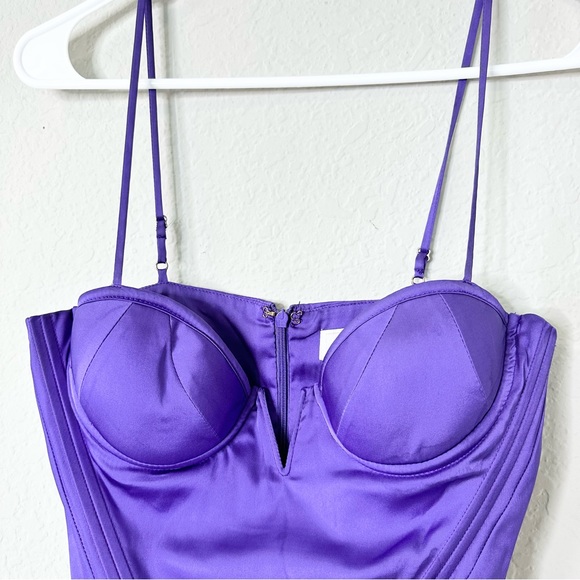 Oh Polly purple satin bustier dress - Picture 7 of 12